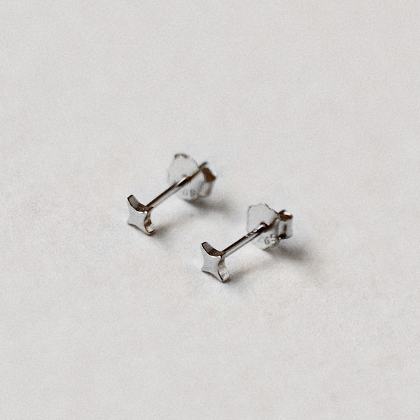 Tiny Sparkle Star Oorbellen - Sterling Silver Small Stud Oorbellen - Dainty Simple Everyday Oorbellen - Cute Delicate Studs