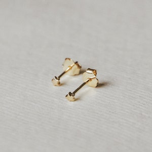 Tiny Star Earrings Mini Gold Studs Dainty Earrings Small Star Earrings 14k Gold Cute Minimalist Studs image 1