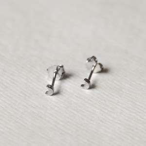 Tiny Crescent Moon Earrings Small Stud Earrings Dainty & Cute Minimalist Everyday Studs Sterling Silver image 1