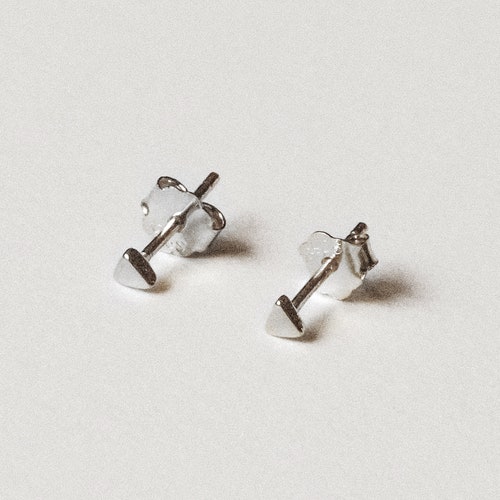 Tiny Square Stud Earrings Sterling Silver Simple Geometric - Etsy