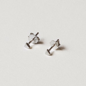 Tiny Triangle Stud Earrings - Simple Geometric Earrings - Minimalist & Dainty Earrings - Sterling Silver