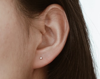 Kleine Stern Ohrringe - Süße Zierliche Minimalist Ohrstecker - Kleine Ohrstecker - Sterling Silber