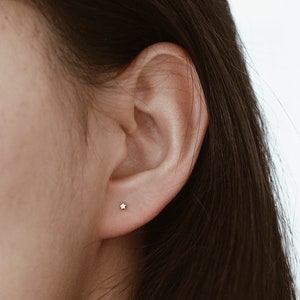 Tiny Star Earrings -  Cute Dainty Minimalist Studs - Small Stud Earrings - Sterling Silver
