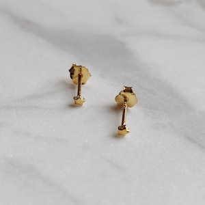 Tiny Star Earrings Mini Gold Studs Dainty Earrings Small Star Earrings 14k Gold Cute Minimalist Studs image 6