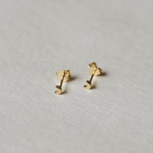 Tiny Stud Earrings Set of 3 Pairs 6 Dainty Earrings Small Earrings 14k Gold Minimalist Geometric Studs image 2