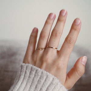 Hammered Stacking Ring Sterling Silver Dainty Thin Ring Minimalist Simple Everyday Ring image 4