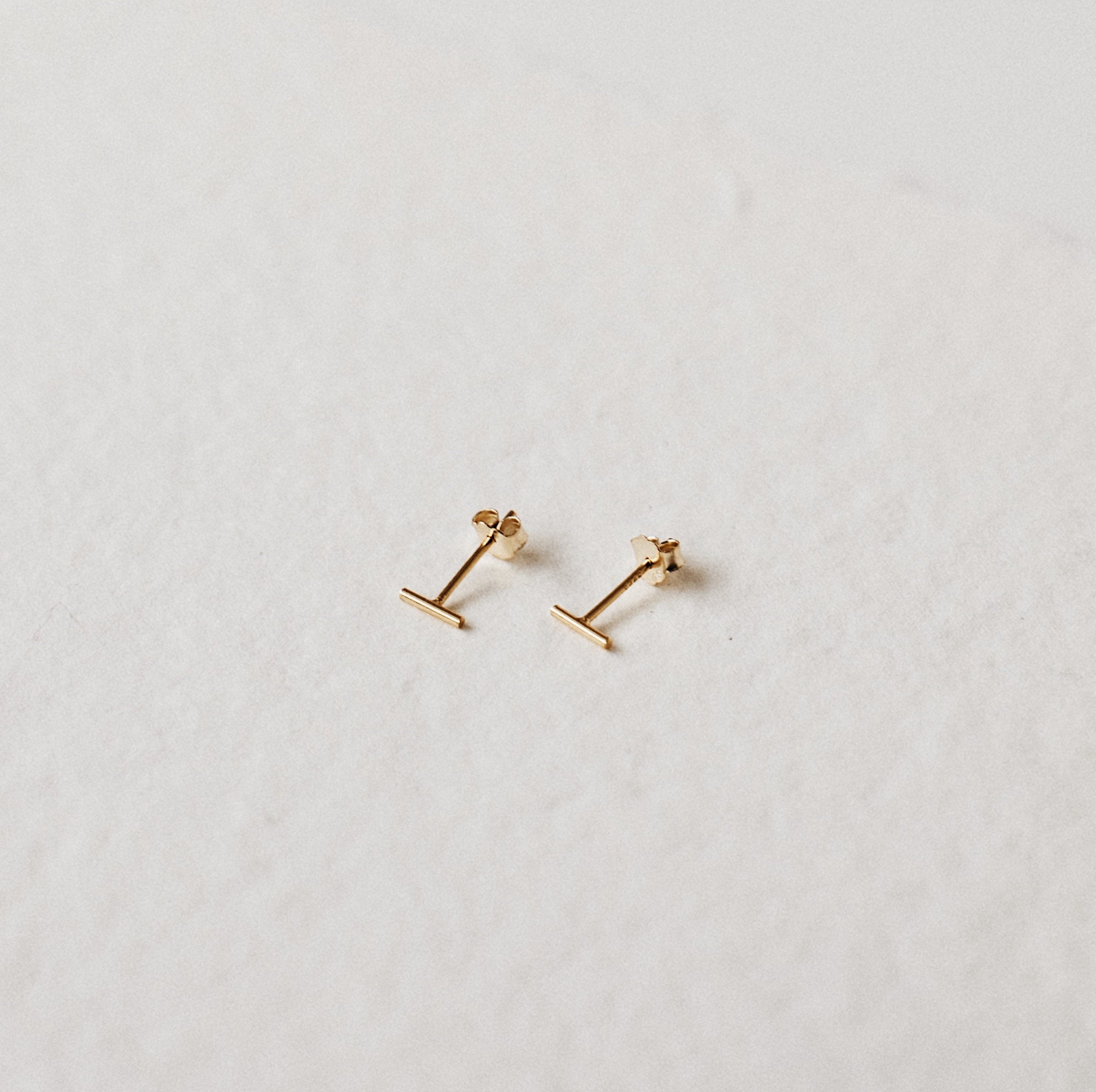 Minimal Line Earrings Small Minimalist Stud Earrings | Etsy