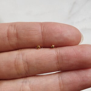 Tiny Star Earrings Mini Gold Studs Dainty Earrings Small Star Earrings 14k Gold Cute Minimalist Studs image 4