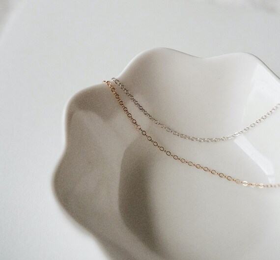 Dainty 14K Gold Filled Intermittent Pipe Chain Necklace