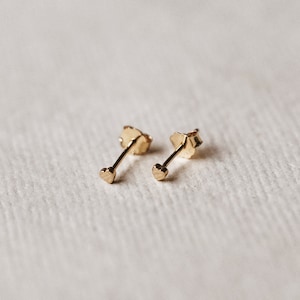 Tiny Stud Earrings Set of 3 Pairs 6 Dainty Earrings Small Earrings 14k Gold Minimalist Geometric Studs image 3