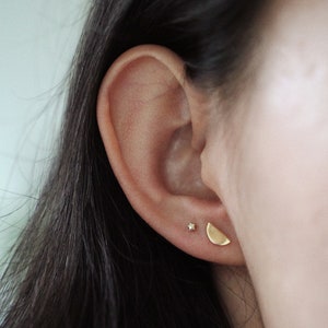 Tiny Star Earrings Mini Gold Studs Dainty Earrings Small Star Earrings 14k Gold Cute Minimalist Studs image 3