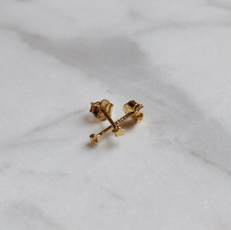 Tiny Star Earrings Mini Gold Studs Dainty Earrings Small Star Earrings 14k Gold Cute Minimalist Studs image 5