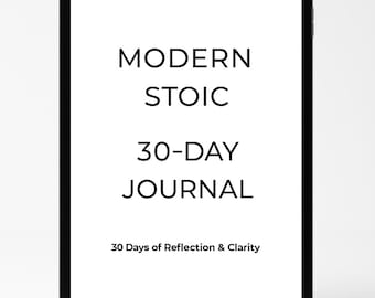 Stoic Journal | 30-Day Self-Reflection Workbook (Digital Download)