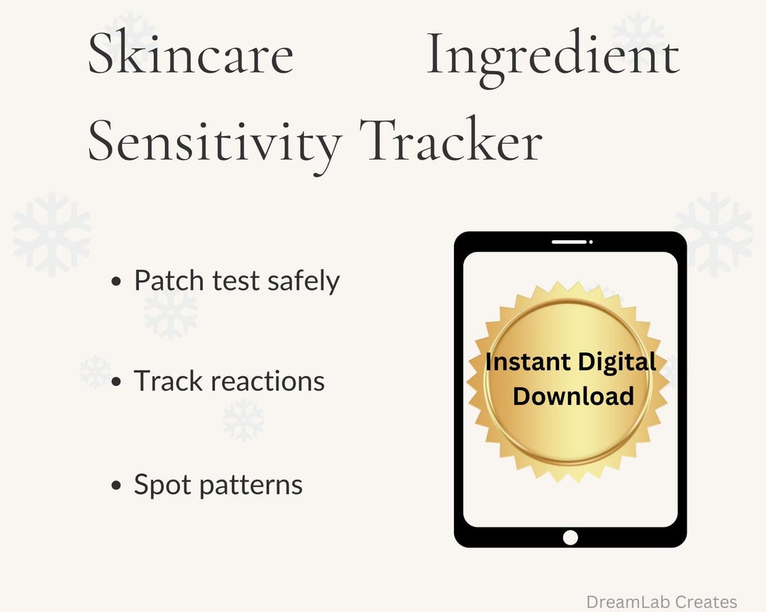 Skincare Ingredient Sensitivity Tracker | Patch Test Log and Review - Etsy
