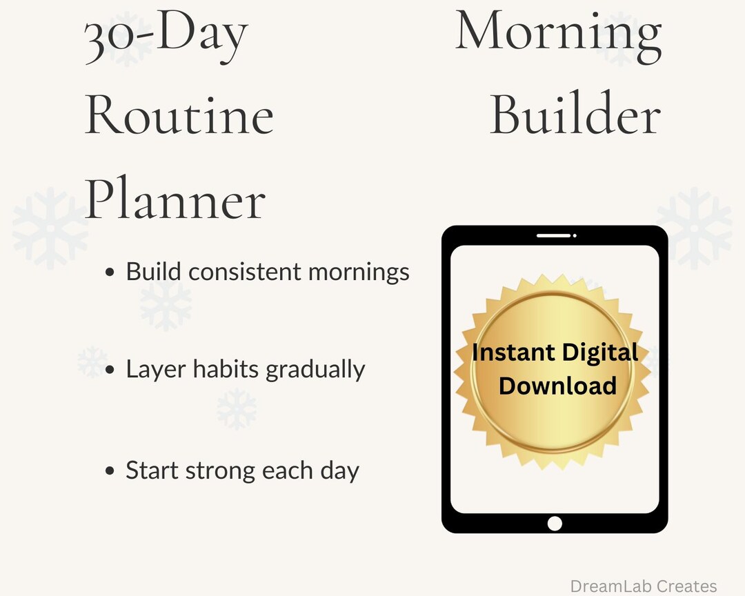 30-day Morning Routine Builder Planner to Build Consistent Habits in ...