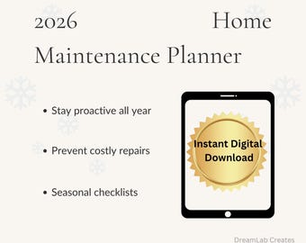 2026 Home Maintenance Checklist Planner | Seasonal Home Care & Upkeep