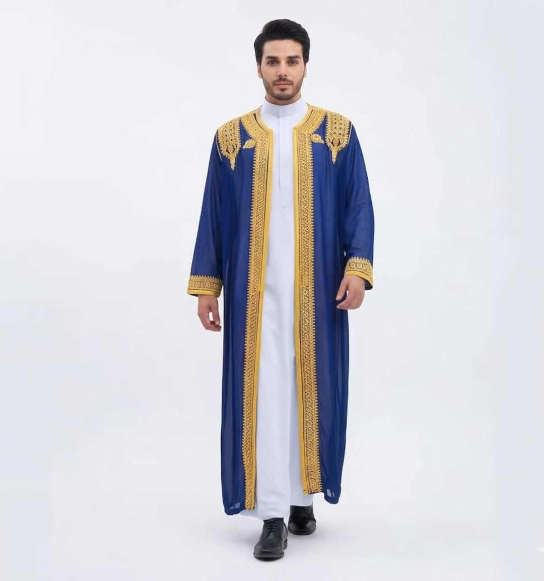 Embroidered Men’s Bisht – Traditional Arabic Cloak, Wedding Formal Wear ...