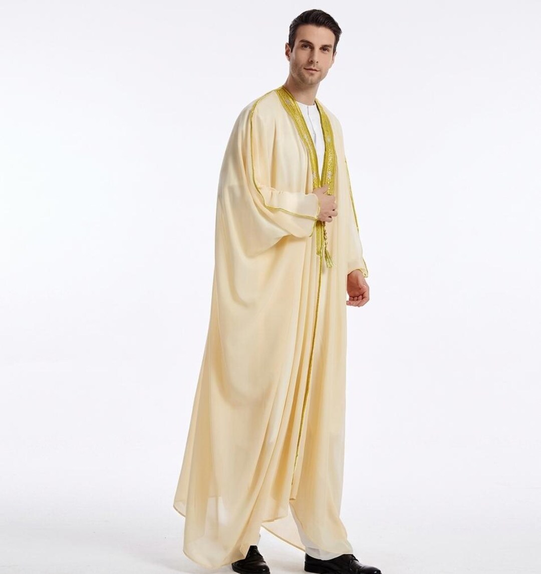 Embroidered Men’s Bisht – Traditional Arabic Cloak, Wedding Formal Wear ...