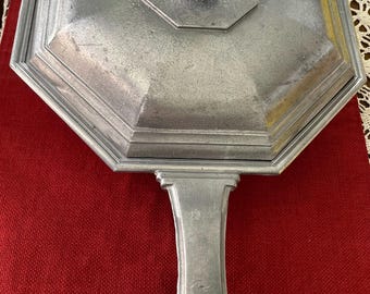 Vintage International Silver Company pewter octagonal covered casserole dish or skillet. Unused