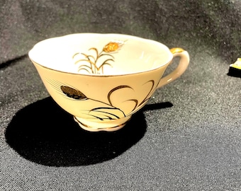 Lefton China Golden Wheat Snack Plate Cup