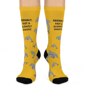 Silly Dolphin Crew Socks – Cushioned Comfort with Playful Ocean Style