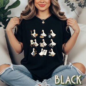 Cute Painting Goose Shirt, Painter Shirt, Painting Tshirt, Funny Artist Gift, Art Teacher Shirt, Painter Gift, Confort colors, gift for mom image 2