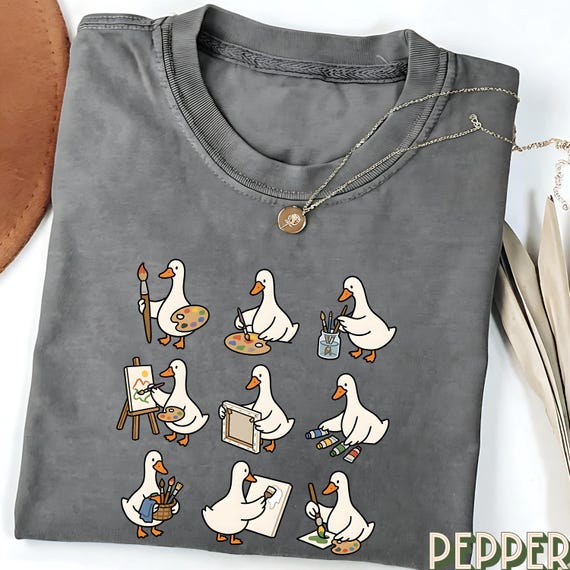 Cute Painting Goose Shirt, Painter Shirt, Painting Tshirt, Funny Artist Gift, Art Teacher Shirt, Painter Gift, Confort colors, gift for mom