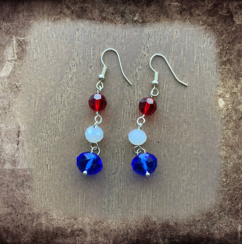 Memorial Day Jewelry Patriotic Earrings Red White and Blue Etsy Israel