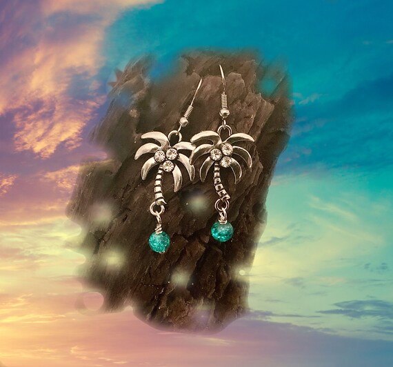 Palm tree earrings sale