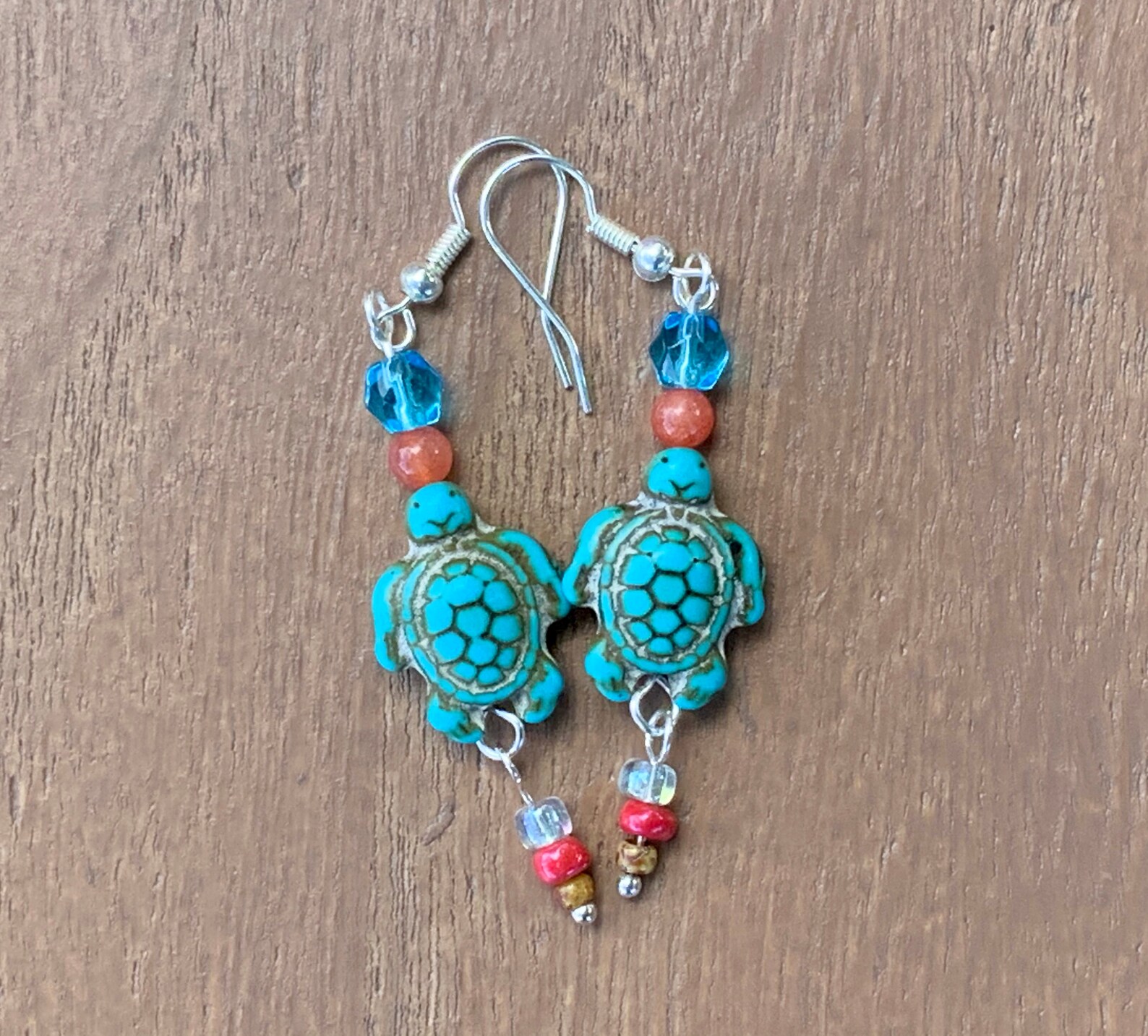 Turquoise turtle earrings/ dangle sea turtle earrings with Etsy