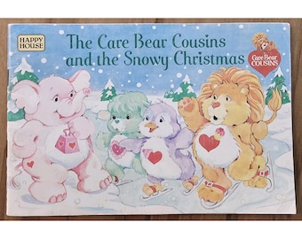 Vintage The Care Bear Cousins And The Snowy Christmas Happy House Book 1985