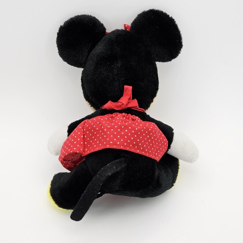 Vintage Disney Land Disney World Minnie Mouse 7" Plush Red Dress Polka Dot image 4