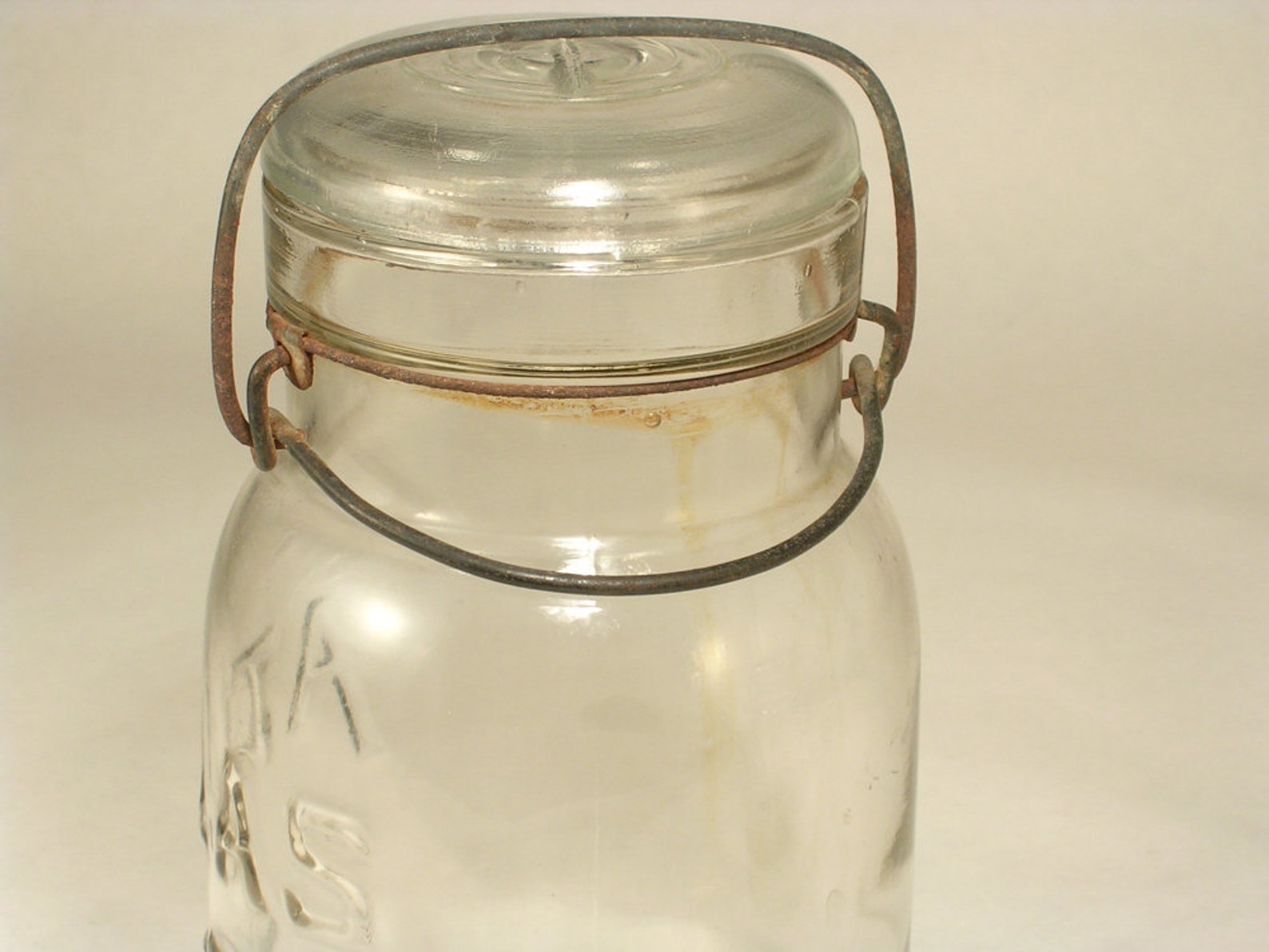 Atlas EZ Seal Quart Size Bail Top Jar in Clear Glass Vintage Etsy