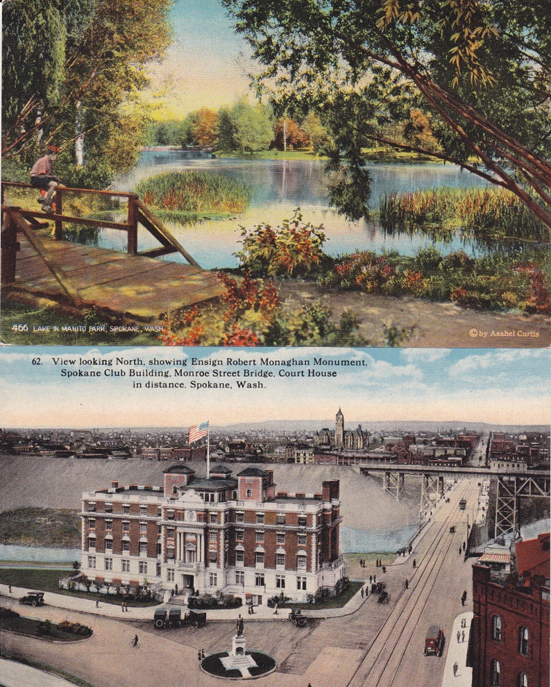  Old Spokane  Washington Postcard Packet of 8 by J L 
