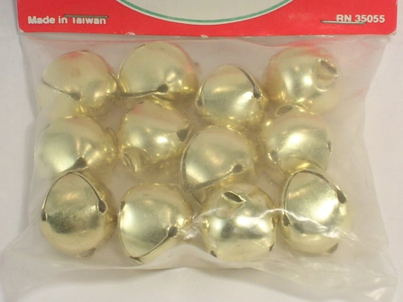 Santa/'s Workbench 16mm Jingle Bells Pkg of 12 Gold Color Vintage New Old Stock