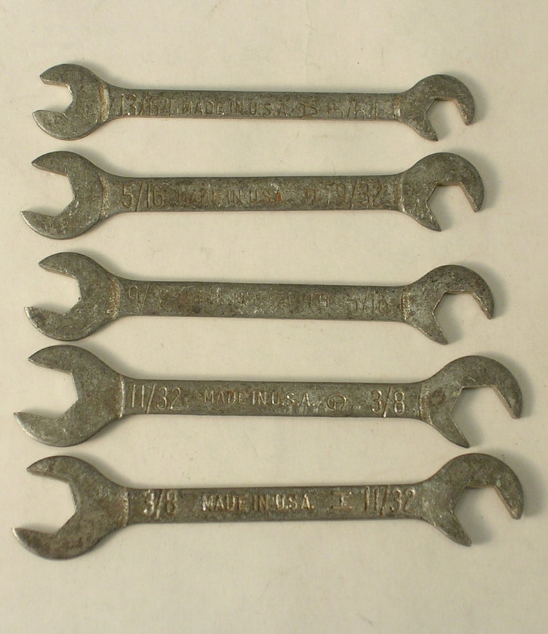 Small Angle Open End Wrenches x5 Made In USA Etsy
