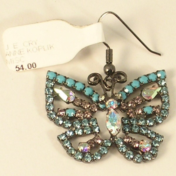 Tiara Misu Butterfly Pendant or Single Earring with Swarovski Etsy