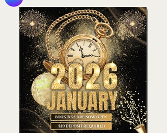 Folleto de reservas de enero, Año Nuevo, Reserva ahora, Plantilla de trenzas para cabello, pestañas y uñas, Maquillaje, Enero Canva