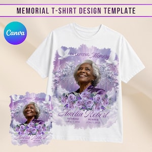 Memorial T-Shirt Canva Template, In Loving Memory, Celebration of Life Design
