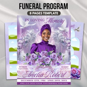 8-seitiges Trauerprogramm (Canva, PDF)