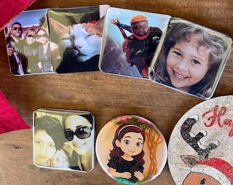 Personalized Photo Fridge Magnets, Custom Picture Memories, Set of 6