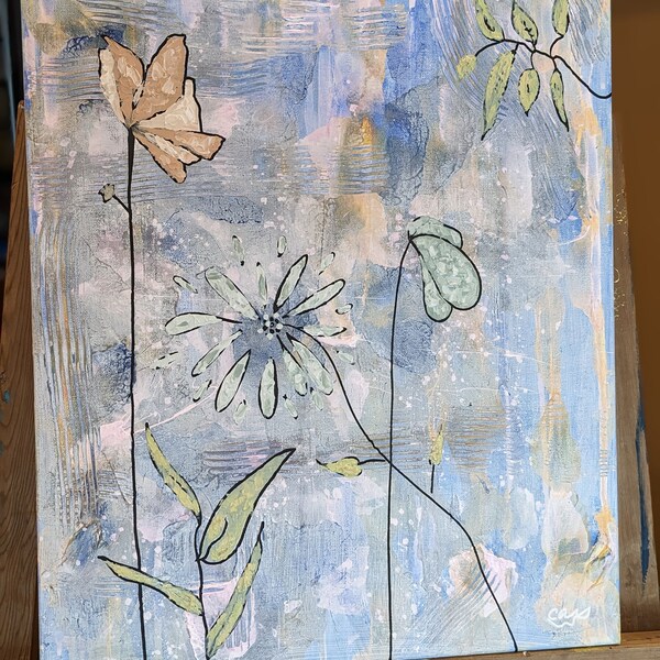 16x20 Acrylic and Watercolor Painting