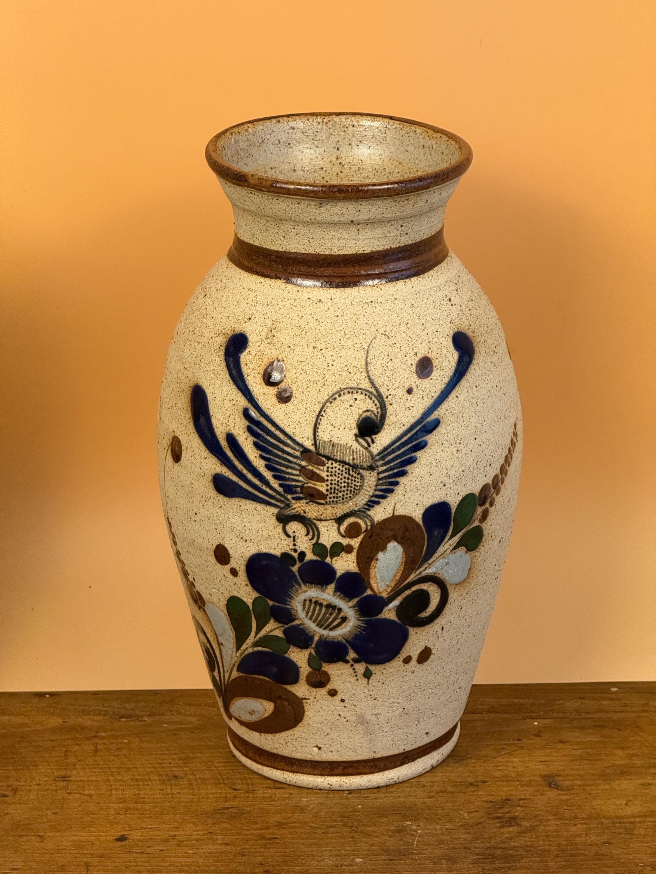 Vase en céramique, Klam Scie / Clamecy, Duquenelle, vintage Floral,Végétal
