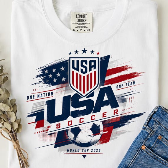 USA Soccer PNG 2026 – One Nation One Team Fan Design, World Cup Digital Download, Sublimation, Shirt Print, PNG Soccer Gift