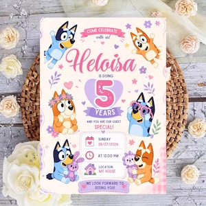 Bluey birthday invitation Bingo birthday invitation editable bluey and bingo birthday invitation bluey birthday party invite, Canva Editable