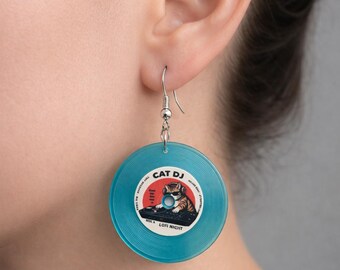 Custom Vinyl Record Earrings, Unique Music GIFT, Concert Essential Jewellery