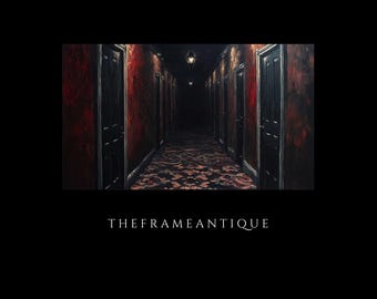 Samsung Frame TV Art, Moody Hotel Hallway Oil Painting (Digital Download)