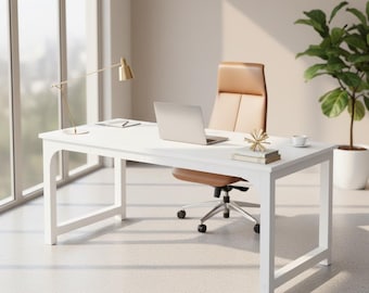 Groot houten bureau 63-inch computertafel modern studeerwerkstation