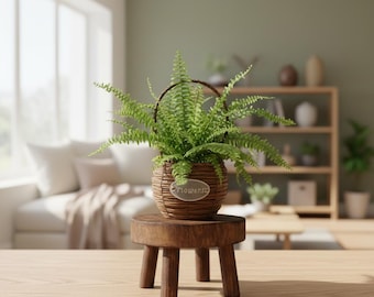 Soporte para plantas de madera maciza hecho a mano / Elevador rústico para plantas de interior estilo granja / Soporte para macetas elevado y duradero