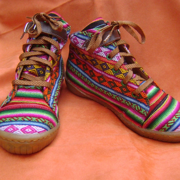 Any number between 30 Eur - 41 Eur, ethnic shoes made textil Aguayo SHIPPING FREE